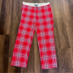 Crown & Ivy Women’s Plaid Red Black Pajama Pants Drawstring Waistband XL